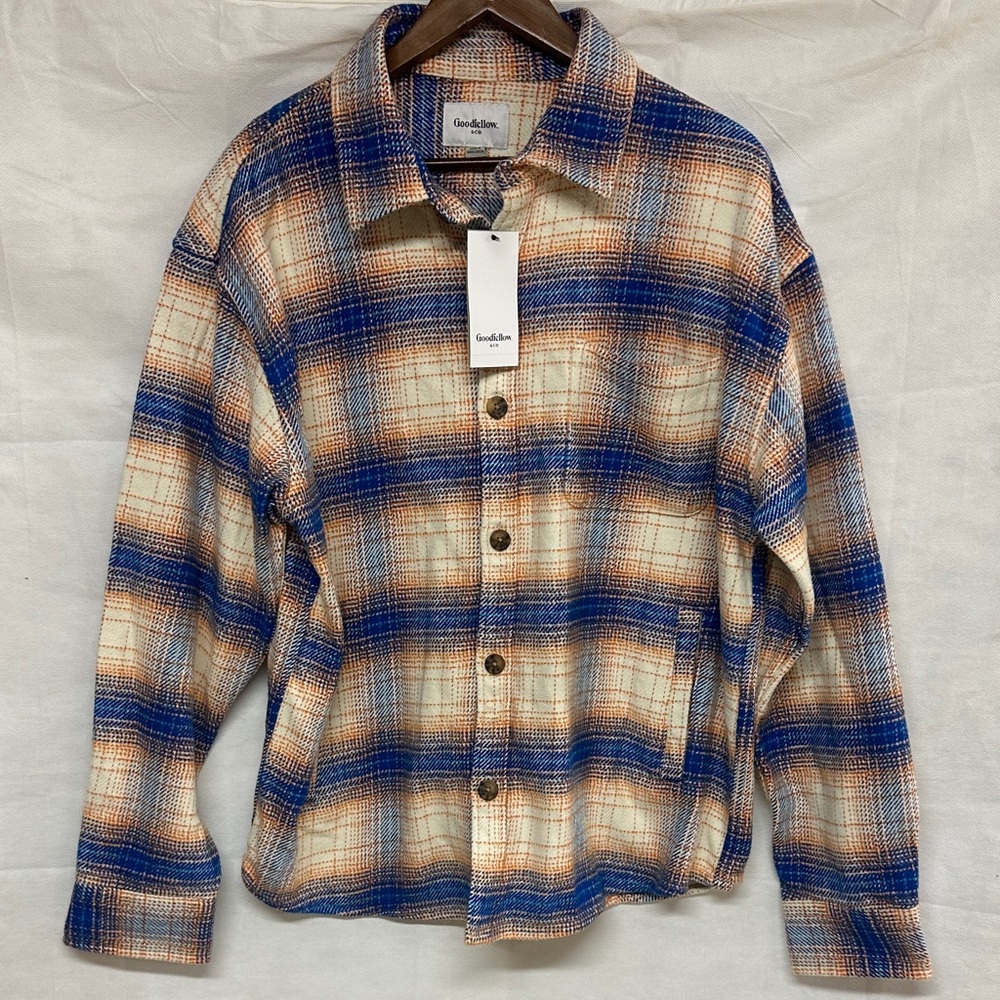 Caslon Blue and Cream Plaid Shirt